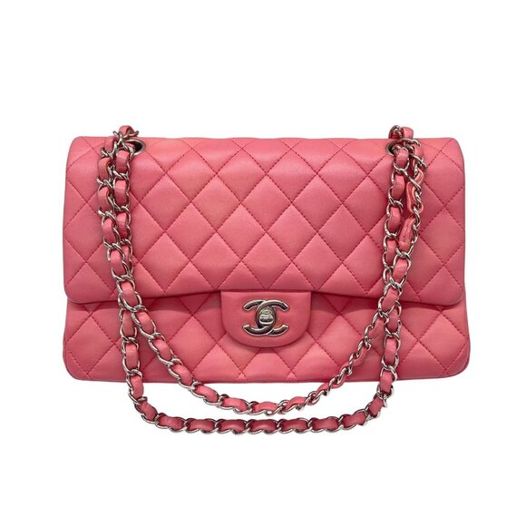 Chanel Classic Lambskin Double Flap Pink/Silver - Picture 1 of 10